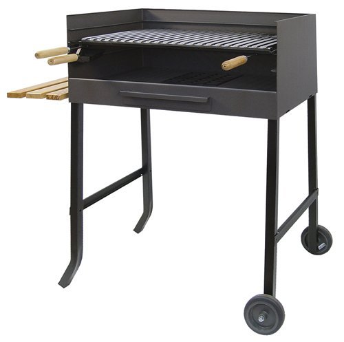 Imex El Zorro 71520 - Barbacoa con ruedas y parrilla inox, 50 x 40 x 100 cm, color negro