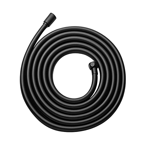 OFFO Manguera de ducha 3.0m, PVC Extra larga Manguera de ducha lisa con manguera de ducha Lavadora Manguera de ducha de alta presión para grifos de baño Negro mate de repuesto