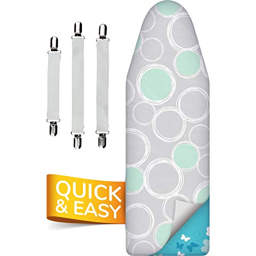 smart&gentle Funda Tabla de Planchar 5 Capas, Ajustable, refleja el Calor y Vapor, para Tablas de Planchar de hasta 140x45 cm