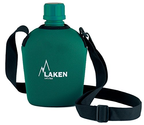 Laken Cantimplora Ultraligera de Polietileno 1 L con Funda de Neopreno Verde