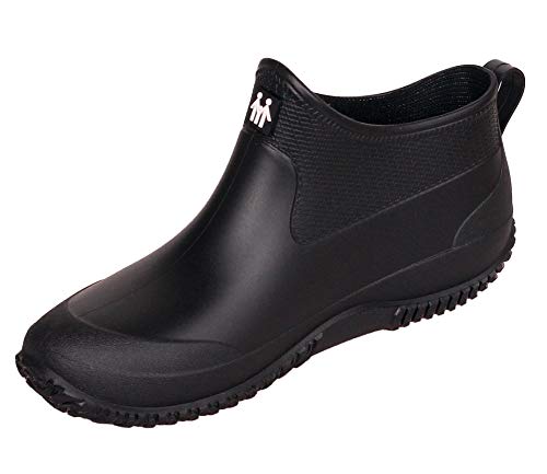 CELANDA Zapatos de Agua de Goma para Mujer Zapatos de Jardinería Impermeables Botas de Agua de Nieve Resbalón Botas de Lluvia de Neopreno para Hombres Negro 36 EU