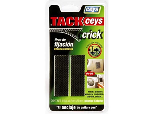 Ceys - Cinta crick - Alta resistencia - Negro - 4 Tiras 7 CM X 25 MM