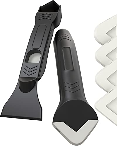 KLRStec spatola per silicone professionale - set completo removedor y renovador de silicona incl. abridor de cartuchos, 5 tamaños diferentes de juntas - set de herramientas de paleta para juntas