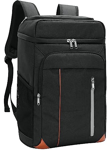 Mochila Nevera Isotermica Bolsa Refrigeradora Equipo Térmico Impermeable para Mantener Frío Caliente Comidas y Bebidas para la Playa Verano Camping Picnics Senderismo (27 litros Negro)