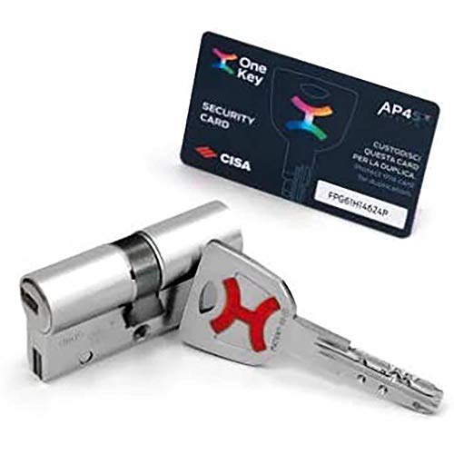 AP4S De Cisa 35x35 LEVA DE DOBLE EMBRAGUE Bombin De Seguridad Color Niquel Reforzado Antirotura Antibumping Antitaladro Antiextracción Cerradura Puerta 5 Llaves El Cilindro Tarjeta