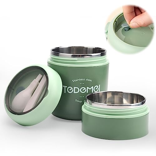 DAWRIS Termo Comida Caliente, Contenedor de Yogur de Avena, Fiambrera Térmica, 710ml Taza de Cereales y Yogur de Doble Capa con Cuchara para Escuela, Oficina, Viajes