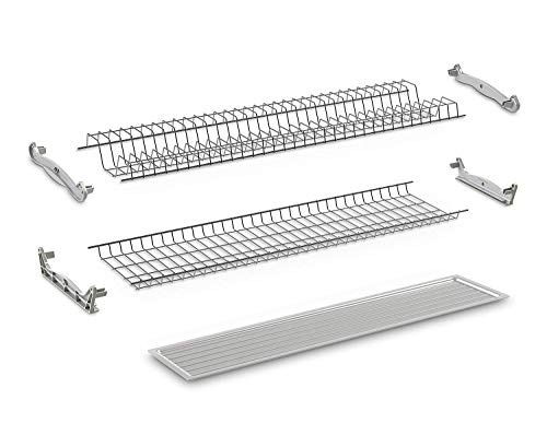 Escurreplatos en kit plastificado gris