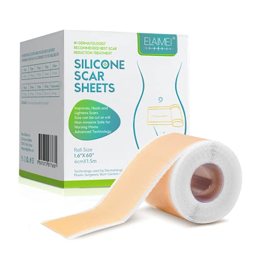 Parches Cicatrizantes, Tiritas Cicatrizantes, Hojas de Silicona Para Eliminar Cicatrices Para Acné, Queloides, Quemaduras, Estrías, Tratamiento de Cicatrices Quirúrgicas de Cesárea (4X150 CM)