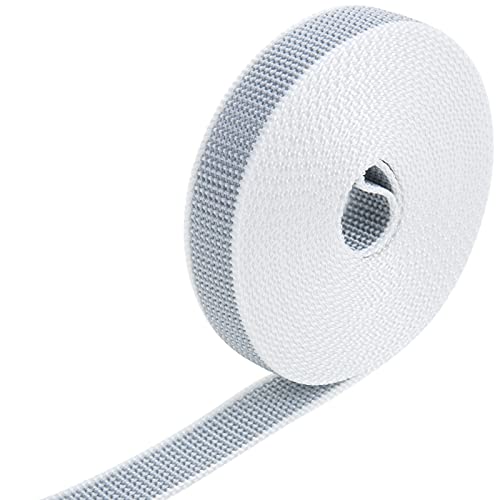 PrimeMatik - Cinta para persiana de Nailon Gris y Blanco de 22mm x 6m
