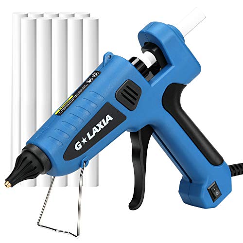 G LAXIA Pistolas de encolar Profesionales, 60W Pistola de Pegar Con 10PCS 11.8mm Barras de Pegamento Calentamiento Rápid, Gatillo Flexible, para Proyectos de Bricolaje y Manualidades