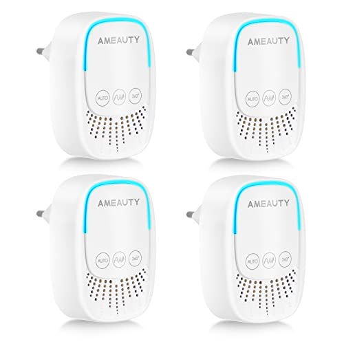 Ameauty Repelente Ultrasónico, Tecnología de conversión automática de frecuencia, repele moscas, cucarachas, insectos y hormigas, para uso en interiores (4 paquetes).