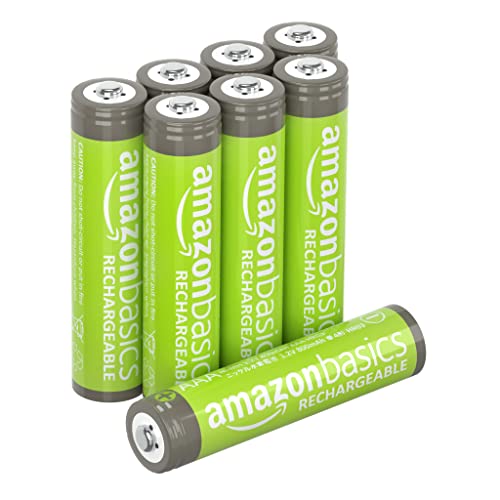 Amazon Basics - Pilas AAA recargables, precargadas, paquete de 8 (el aspecto puede variar)