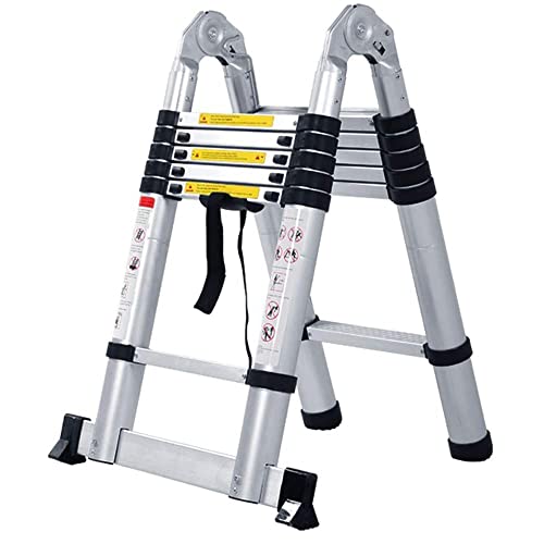 3.8M Escalera Telescópica de Aluminio, Escalera Plegable, Escalera Multifunción Extensible, Carga Máxima 150 kg