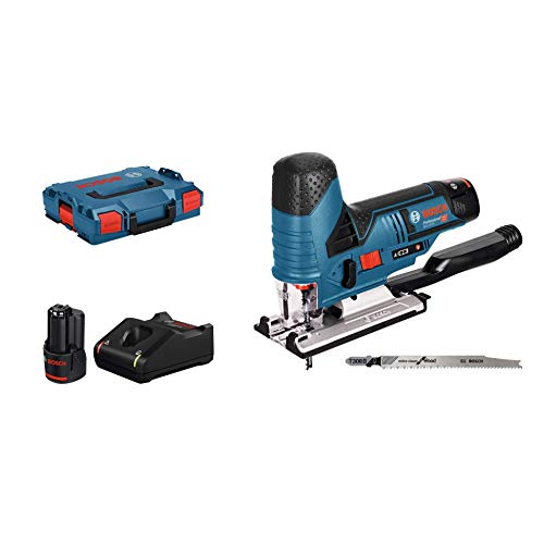 Bosch Professional Sierra de Calar a Batería, Negro/Azul/Rojo/Plata, en L-BOXX