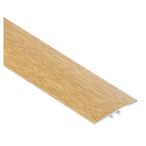 Barra de protección, riel de transición, perfil plano con laminado/decoración de madera con tacos de 35 mm, roble noble