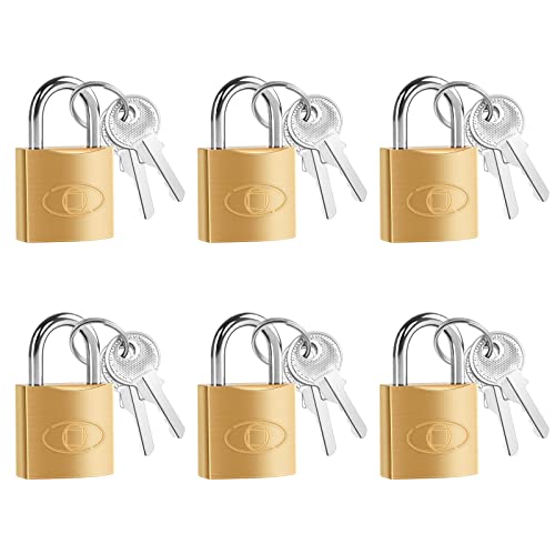 6pcs Candado de Taquilla con 3 Llaves, Mini Candado con Llave, Candado de Equipaje Pequeño, Candado de Armario con Llave para Mochila de Viaje, 20mm