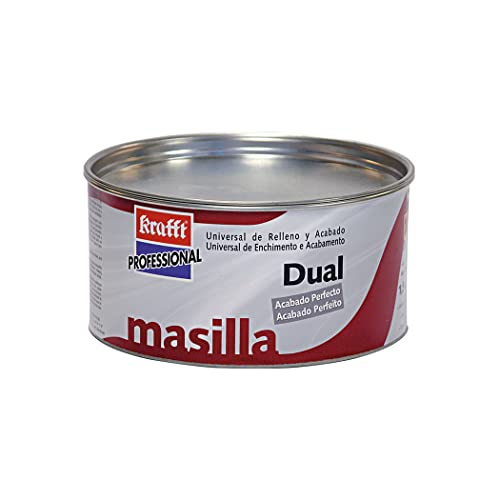 Krafft Masilla de Carrocero Coche Universal de Relleno y Acabado Resina de Poliéster + Endurecedor 1,5kg
