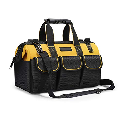 Bolsa de herramientas resistente, organizador para herramientas manuales y eléctricas,cremallera superior y base de goma resistente al desgaste, gran capacidad, impermeable, resistente al desgaste