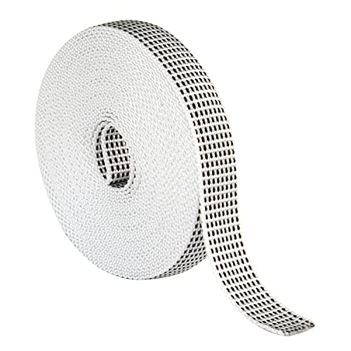 Amig - Cinta para Recogedor de Persianas Enrrollables Blanca con Pintas Negras, Medidas 14 mm x 6 m