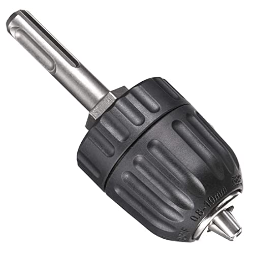 Treki 0.8-10mm Portabrocas sin Llave con Adaptador SDS Plástico Portabrocas de Cambio Rápido Mount 3/8-24UNF Taladro Keyless Drill Chuck Herramienta de Conversión