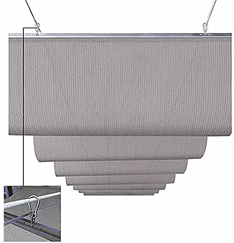 Toldo de pérgola retráctil, Cubierta de Sombra de Repuesto, Tela de Sombra, toldo de Vela, toldo Deslizante sobre Alambre, toldo colgado Copa de Sombra de Onda retráctil(Color:Gray;Size:1.2x4m)