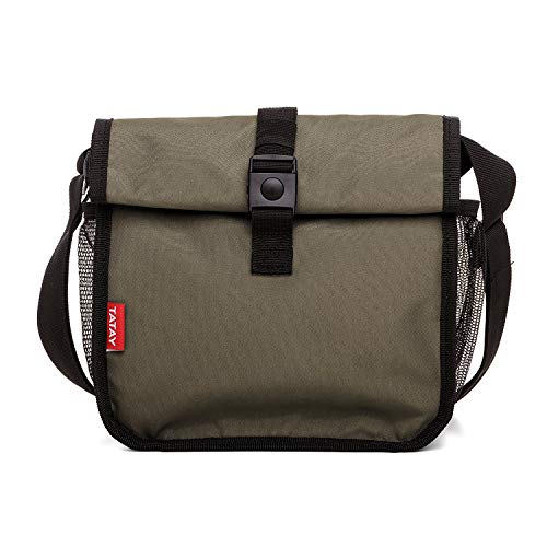 TATAY Urban Food Roll & Go Bolsa Porta Alimentos Isotérmica Enrollable, Tela, Verde, No incluye tapers, 6x22x28 cm