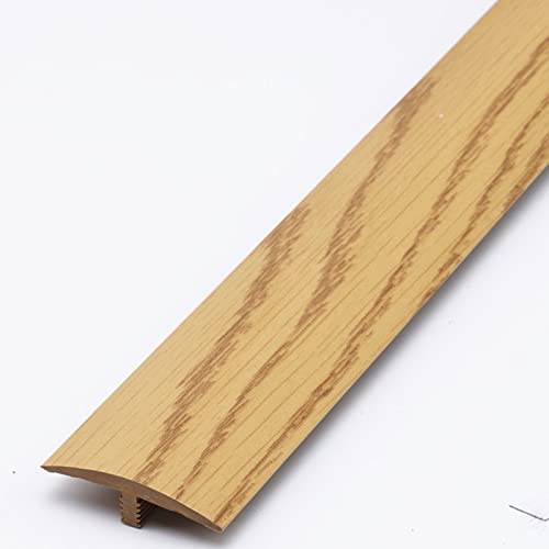 ZAQI tapajuntas Suelo Tira de transición de Piso Madera a Azulejo, De Madera Moldeo en T Autoadhesivo Umbrales Recorte del Borde, Puertas Interiores, Color de Grano de Madera, 4cm de Ancho