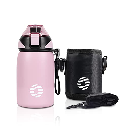 Fjbottle Botella Agua Acero Inoxidable Deportiva de 1L, 800ml, 600ml, 400ml Botella Termica para Niños, Termo sin BPA