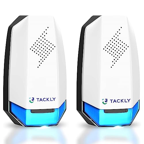 TACKLY Repelente ultrasonico plagas x2 - Repelente ultrasonido antimosquitos Moscas cucarachas Ratas Hormigas arañas - Anti Mosquitos electrico - Enchufe ahuyentador Interior Exterior