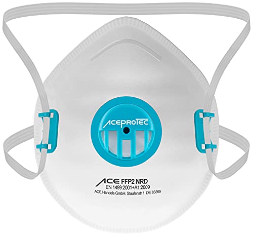 ACE ProTec 10x FFP2 Mascarilla Antipolvo Desechable - EN 149 - Mascarilla contra el Amianto y el Moho