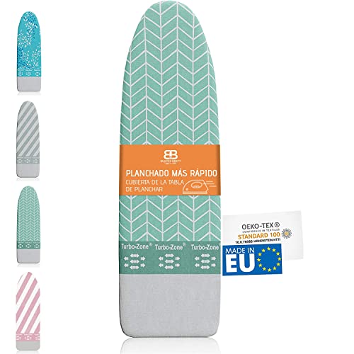 Funda para Tabla de Planchar (Tamaño M) | Universal hasta máx. de 120x40 cm | Funda de Planchar para Planchado Rápido y Fácil | Made in EU | Verde