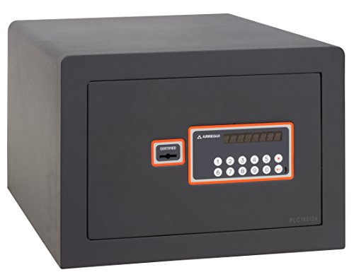 ARREGUI Plus C 180040 Caja fuerte con llave y codigo, facil de usar | Caja de seguridad con apertura certificada de llave y teclado | Caja fuerte electronica doble seguridad | 27 x 38,5 x 30 cm | 23L