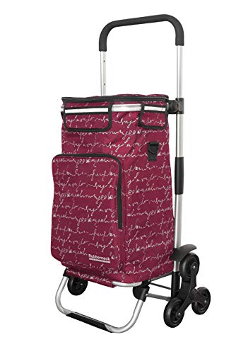 Rubberneck Carrito de la Compra Plegable con 6 Ruedas, Bolsa Isotérmica y Asa Ajustable, Rojo