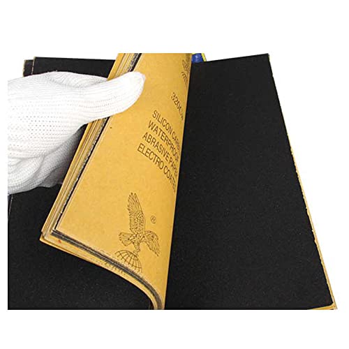 WJUAN Lija húmedo 7 Piezas de Papel de Lija Seca y al Agua con un Tamaño de Grano de 600 a 2000, Apto para Pulir Automóviles, Muebles de Madera, Piedra, Barniz, Metal, Muebles de Vidrio