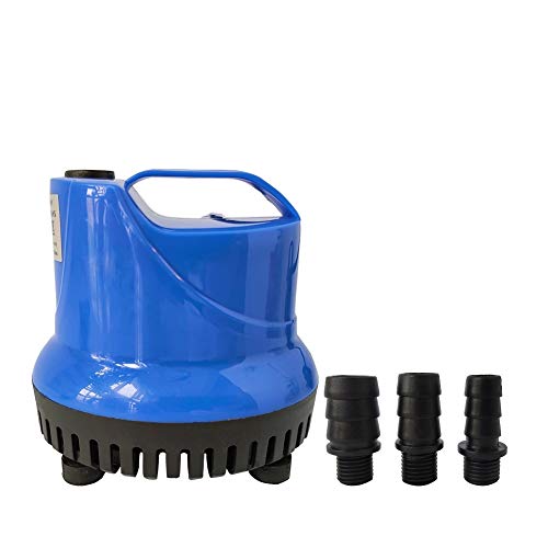 Homvik Bomba de Agua Sumergible 1800L/H 25W con 3 Boquillas Bomba de Agua para Fuente Acuario Estanque Pecera Ultra Silencioso Circulación de Agua Dulce y Marino 2m de Altura - Azul