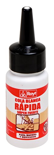 Rayt 038-39 Botellín de cola blanca súper fuerte para madera, papel, cartón, cerámica y todo tipo de materiales porosos, 50gr