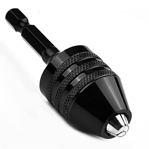 Treki Portabrocas con Vástago Hexagonal de 1/4 '' 0.3-6.5 mm Portabrocas sin Llave de Tres Mordazas Herramienta de Conversión de Mandril para Taladro Destornillador Eléctrico