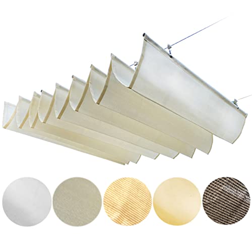 WIGING Retráctil Ola Velas De Sombra, Resistente A Los Rayos UV Toldo De Pérgola, HDPE Techo Cubierta De Sombra, Proteccion Solar Vela De Sombra para Exterior Jardín Patio Cubierta