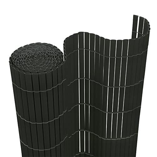 VA-Cerulean Estera de PVC de protección visual para vallas, 120 x 300 cm, antracita, protección contra el viento, resistente a los rayos UV, opaca, jardín, balcón, Fences, terraza, accesorios