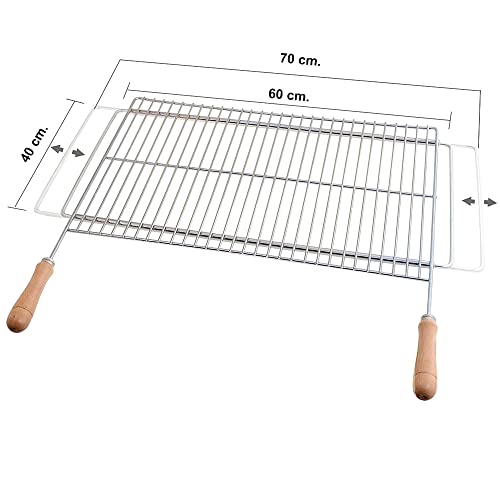 PAPILLON SAUVIC 8160400 - Parrilla Barbacoa Zincada Extensible 600x400 mm
