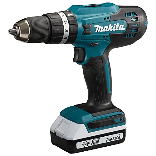 Makita HP488DWE -Taladro Atornillador de Impacto + 2 baterías 18 V 1,5 Ah Li-Ion + Estuche