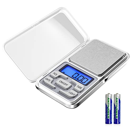 Fousenuk Bascula de Cocina, Balanza Cocina Digital de Alta Precisión 500g/0.01g Báscula de Cocina con Función Tara y Pantalla LCD, Peso de Cocina Digital de Acero Inoxidable para Cocinar, Hornear