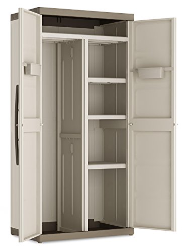 Keter Excellence Armario XL escobero, Resina, Arena/Gris