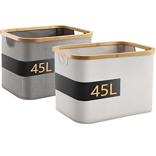 Hibisaws 2x45L, cesto ropa sucia,cesta ropa sucia,cubo ropa sucia,cesto ropa,cestos para la ropa sucia,cesta ropa,ropa sucia,bolsa ropa sucia,cesto colada,laundry basket