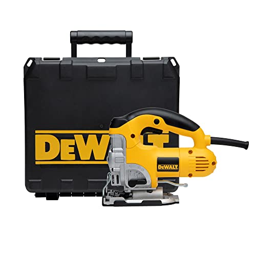 DeWalt DW331K-QS Sierra de calar 230V Electrónica con puño cerrado maletín, 701 W, Negro y amarillo, EA