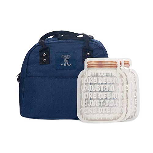 Vera Bolsa térmica porta alimentos con 3 bolsas autocierre, Nevera pórtatil comida trabajo, Bolsa isotérmica para almuerzo genial para trabajo, acampada, viaje, oficina, playa