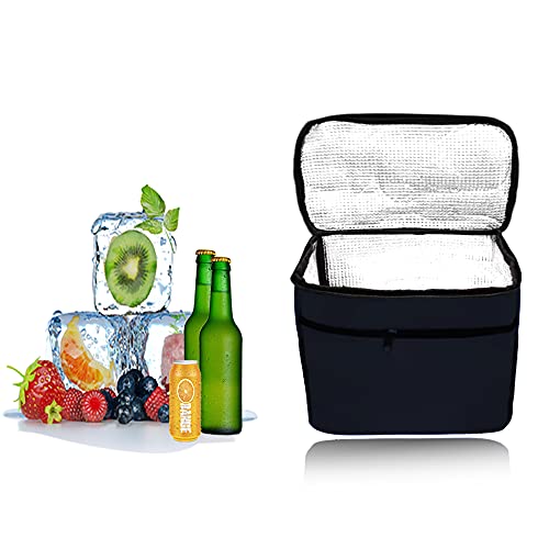 HIQE-FL Bolsa Isotermica Camping,Bolsa Nevera Playa,Bolsa Refrigeradora para Picnic,Bolsa Almuerzo,Bolsa Comida Térmica,Bolsas Térmicas Almuerzo,Nevera Bolsa (schwarz)