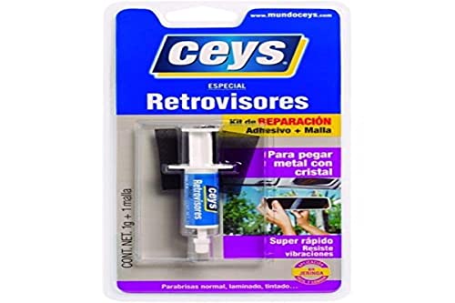 Ceys - Kit reparaciones de retrovisores - Adhesivo y malla - Jeringa 1 G
