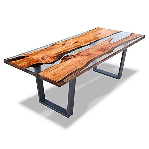 MZXUN Mesa de Comedor epoxi, Mesa de Madera Maciza para café Muebles de Oficina, Moderna Resina de Cristal epoxi (Color : Transparent)