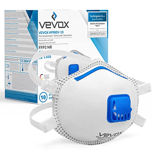 VEVOX® Mascarillas FFP3 FFP2 - elegir entre ffp3 y ffp2Caja de 5, 10 o 20 - con sellado comfort plus - máscara facial ffp 3 con válvula - Mascarillas Homologadas - Certificado CE